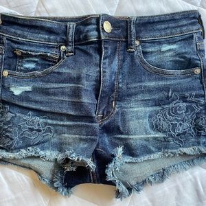 Hi-rise shortie jean short